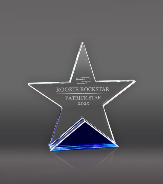 Star Crystal Award with Blue Base
