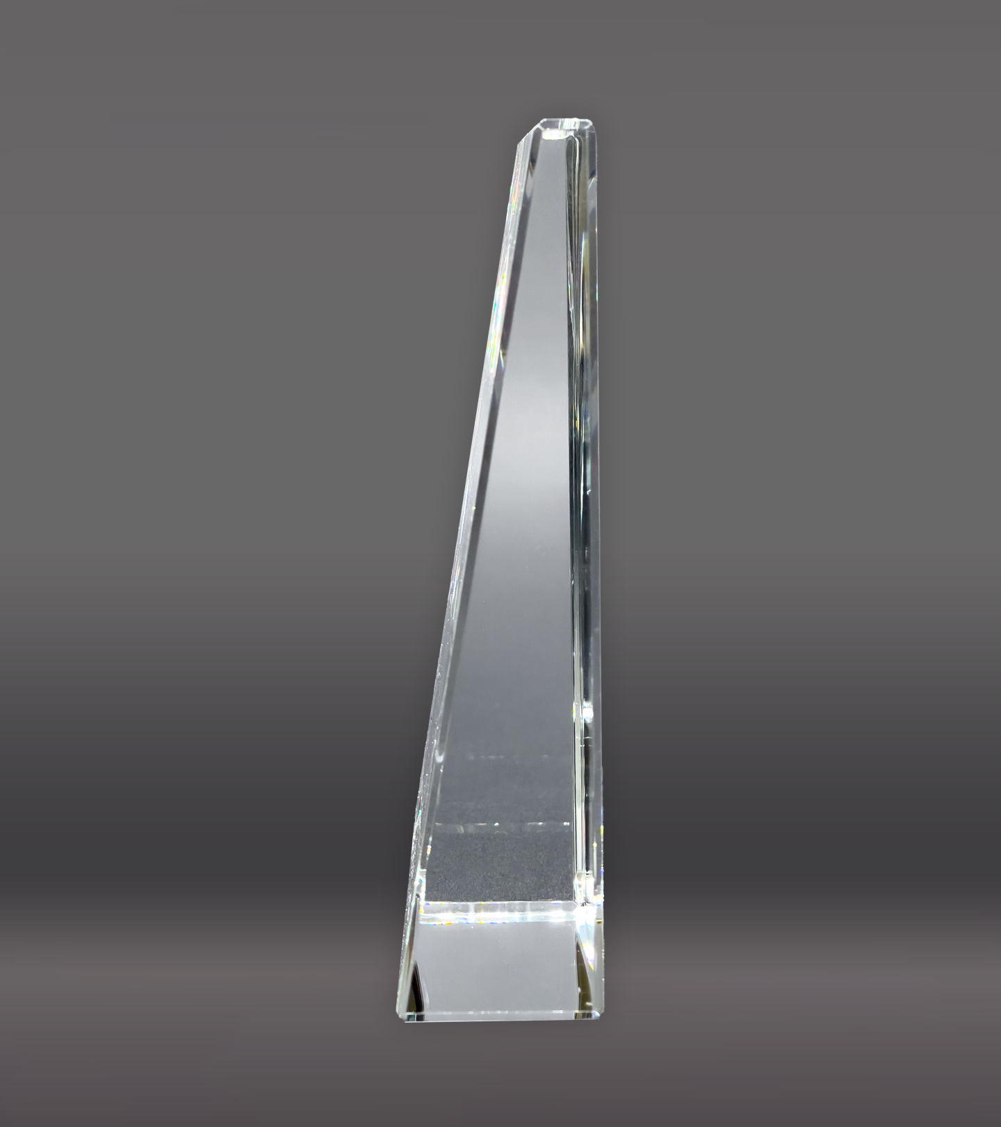 Wedge Crystal Plaque Award Side