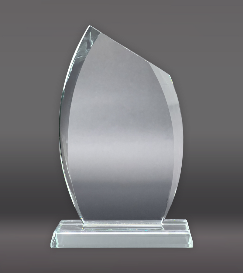 Modern Flame Crystal Award Front