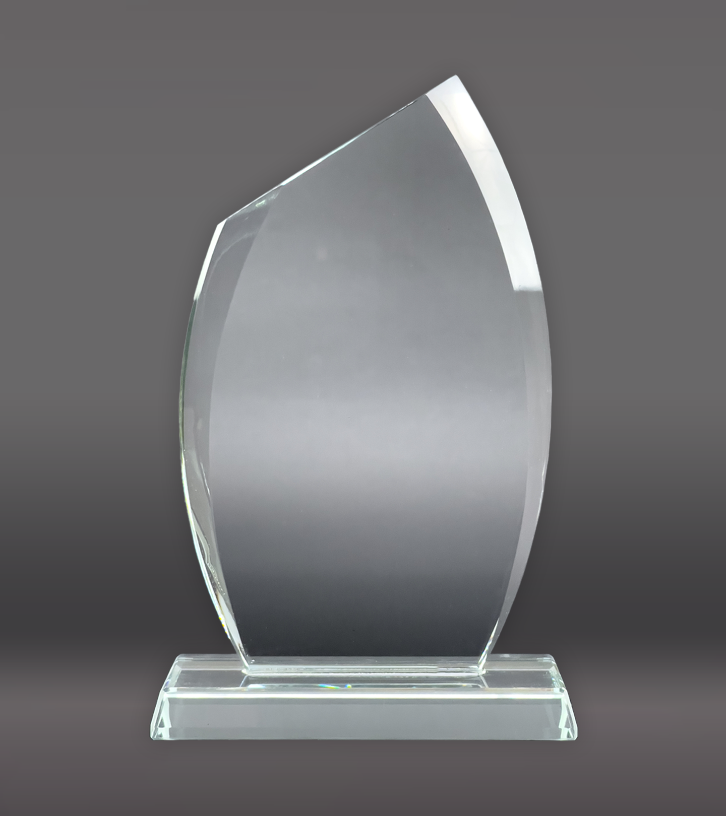 Modern Flame Crystal Award Rear 