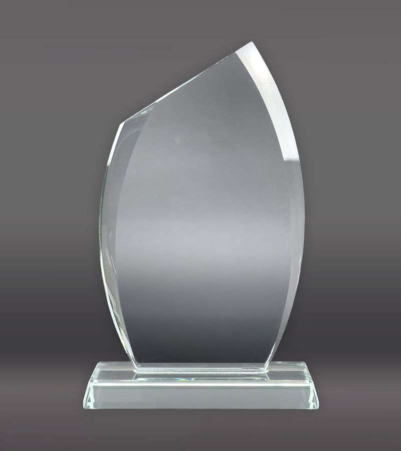 Modern Flame Crystal Award Rear 