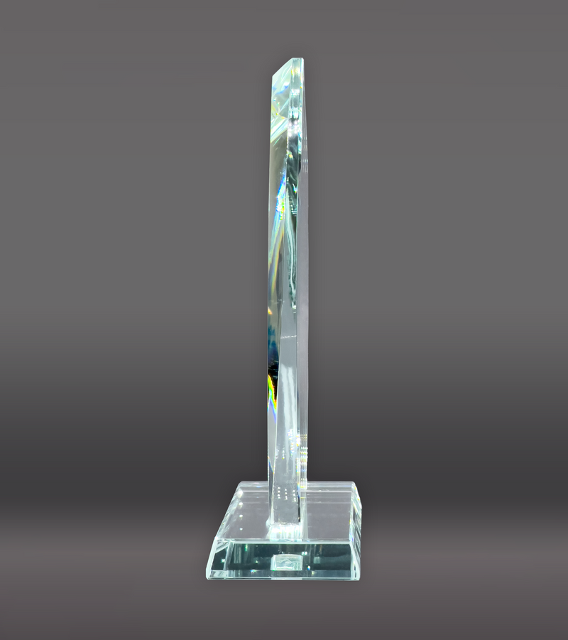Modern Flame Crystal Award Side