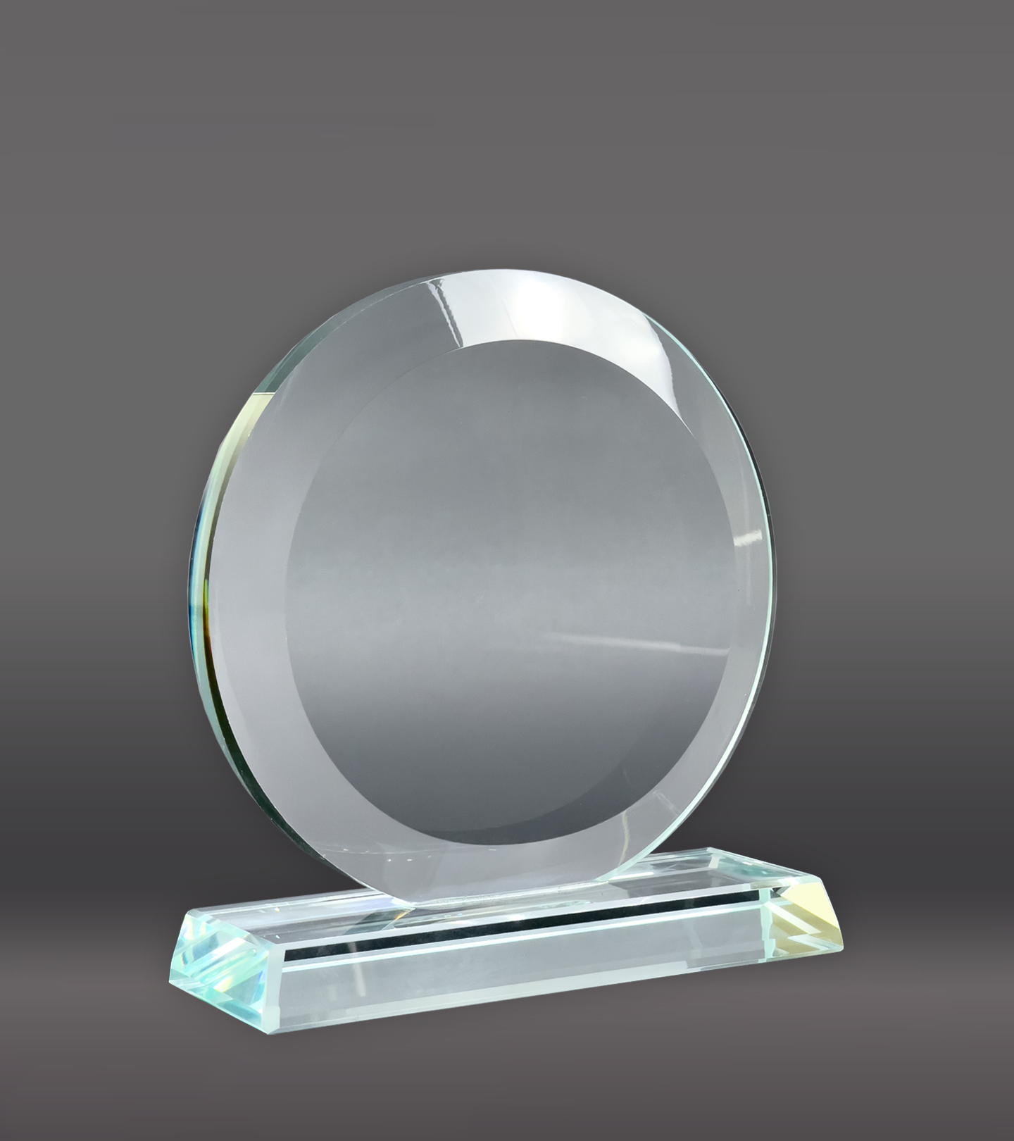 Circle Crystal Award Rear