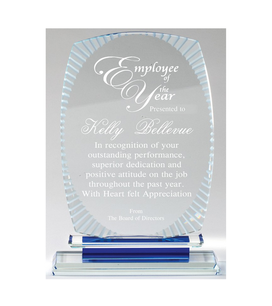 Rectangle Etched Crystal