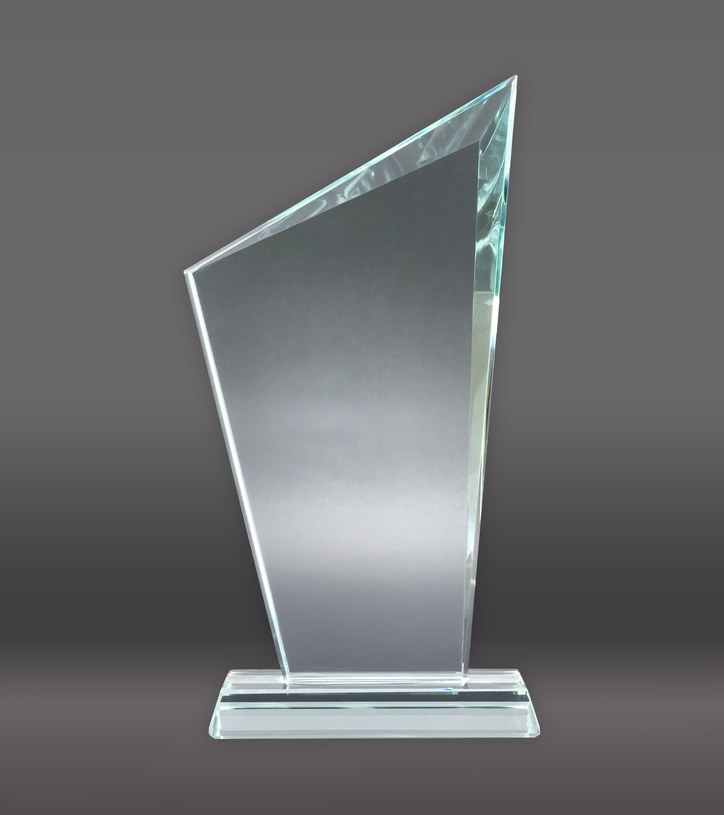 Slanted Peak Crystal Award Front