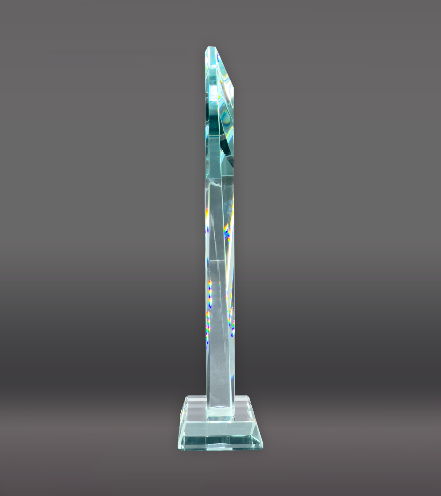 Slanted Peak Crystal Award Side