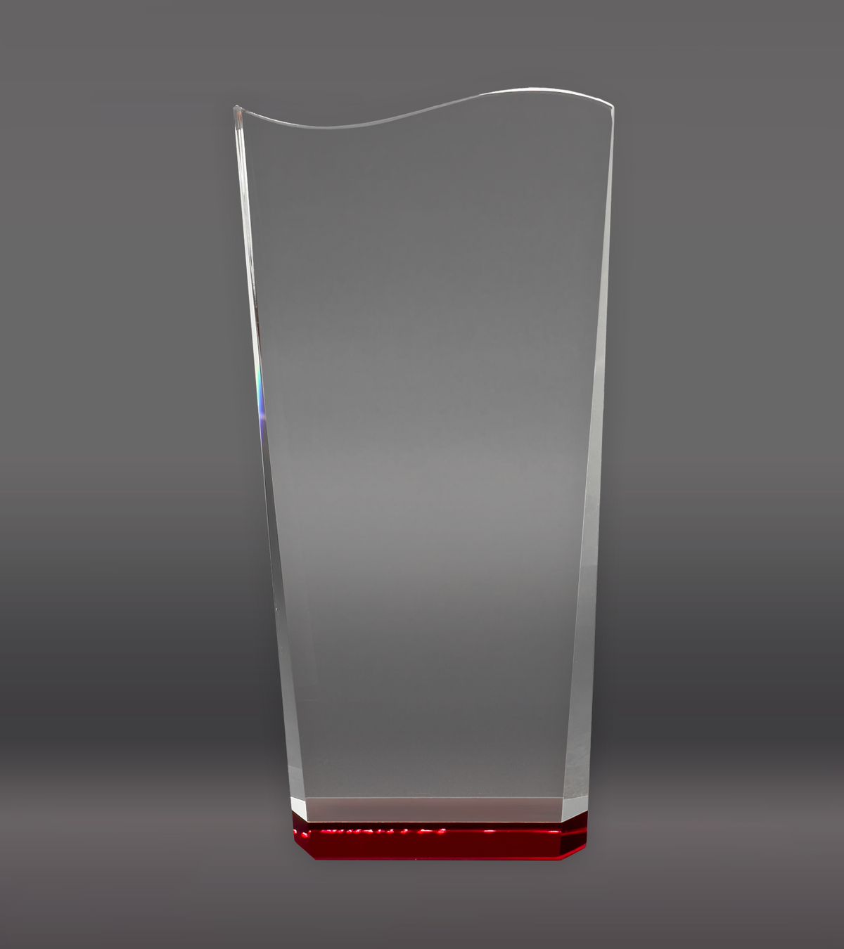 Red Wedge with Wave Crystal Award Rear