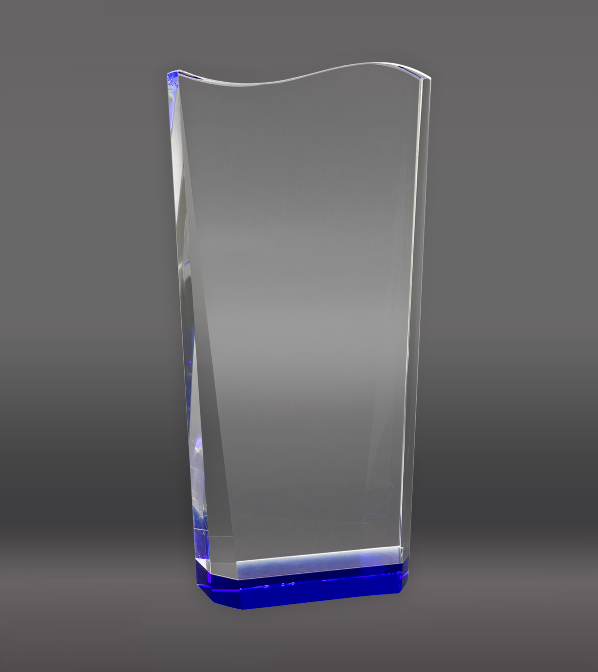 Blue Wedge with Wave Crystal Award Rear