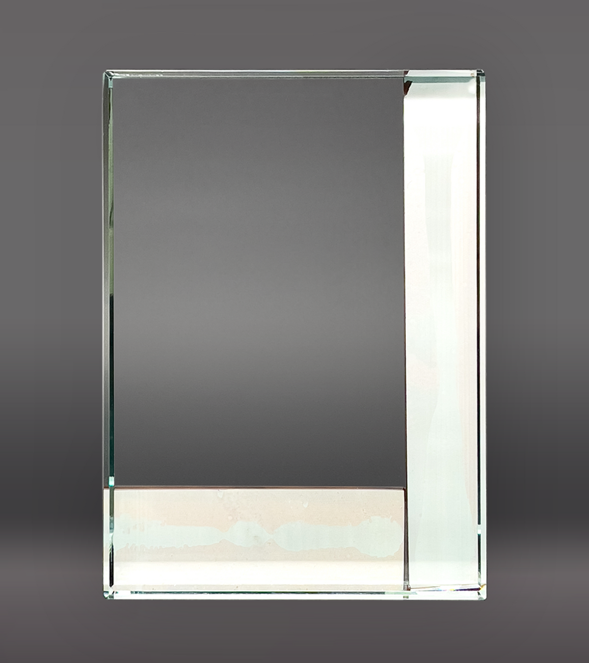Rectangle Crystal with Wood Edge Rear