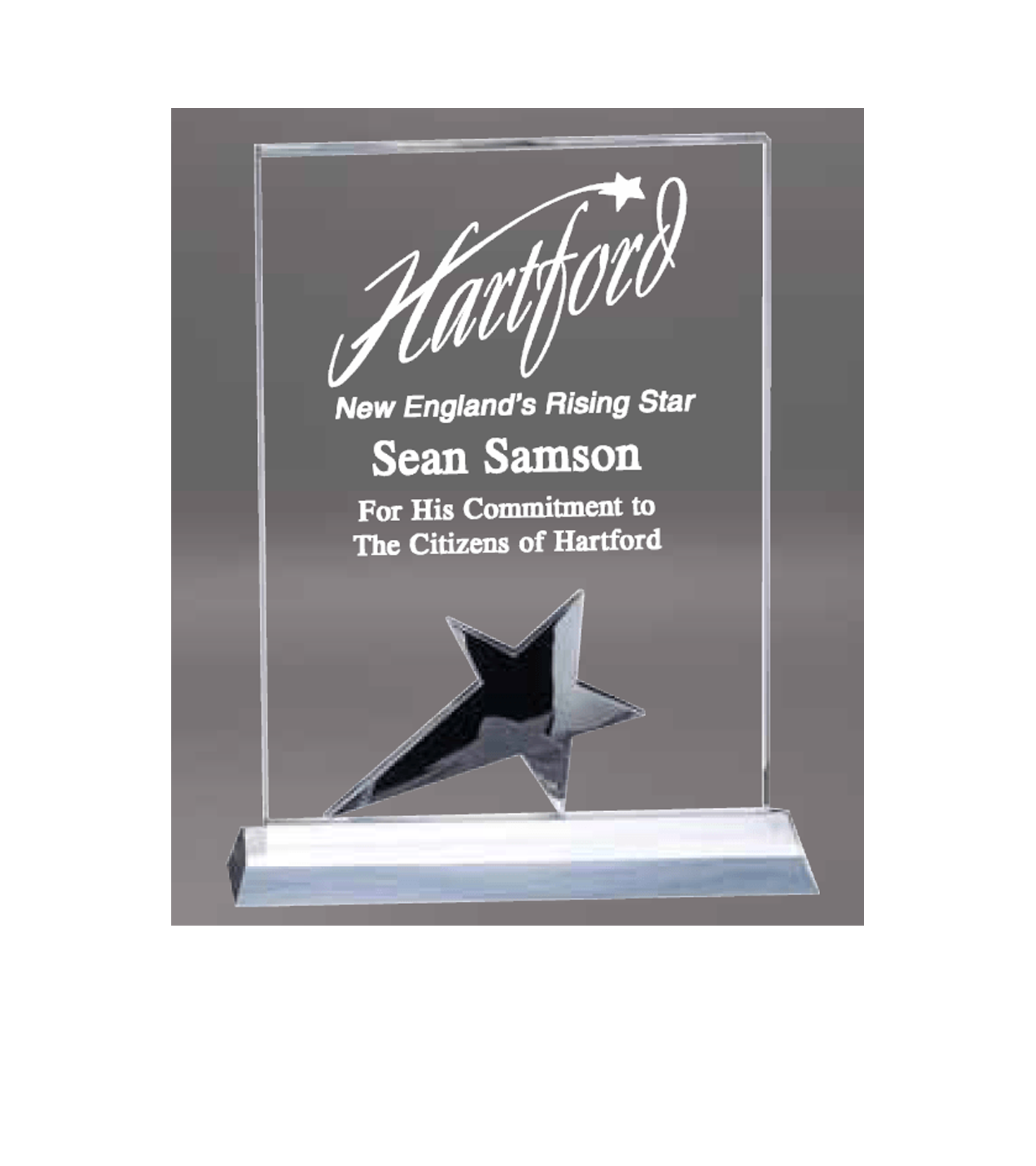 Rectangle Crystal Star Award