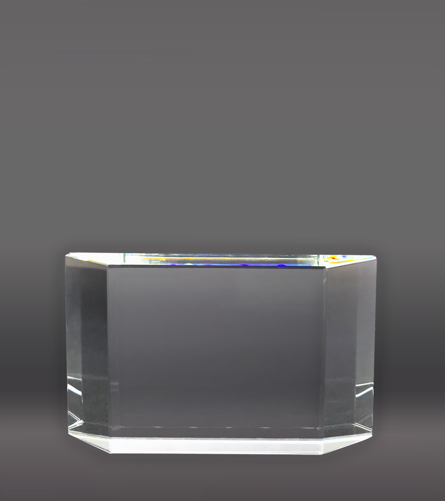  Clear Crystal Facet Block Award Rear