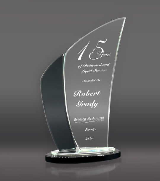 Black Edge Wave Crystal Award