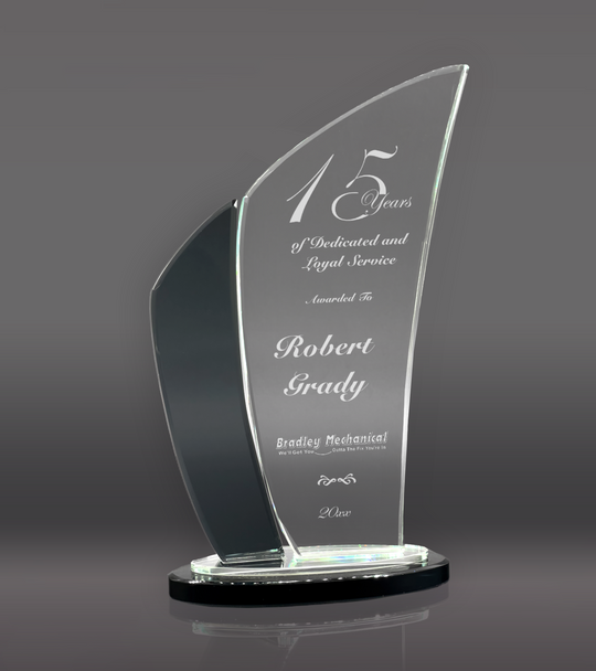 Black Edge Wave Crystal Award