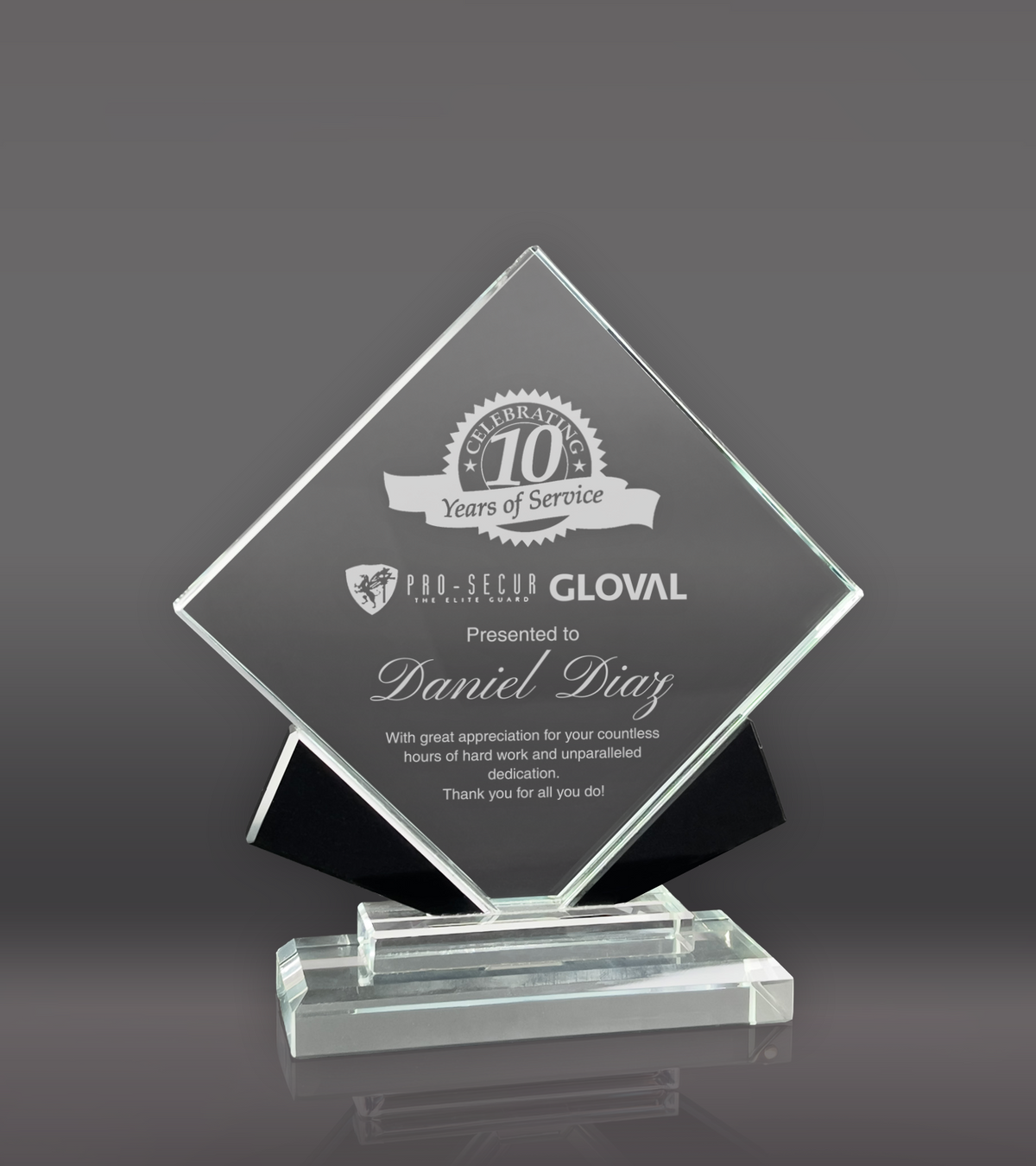 7 1/2" Diamond Black Clear Crystal