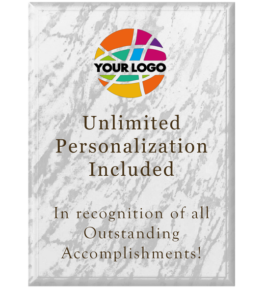 Color Printed White Marble Finish Plaque