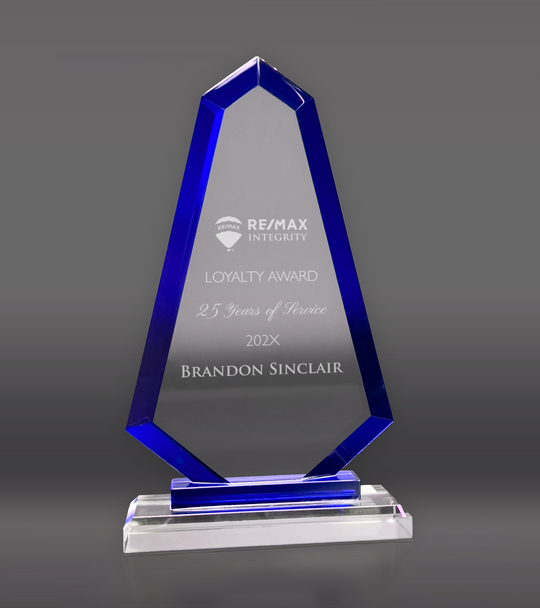 Blue Trim Apex Crystal Award