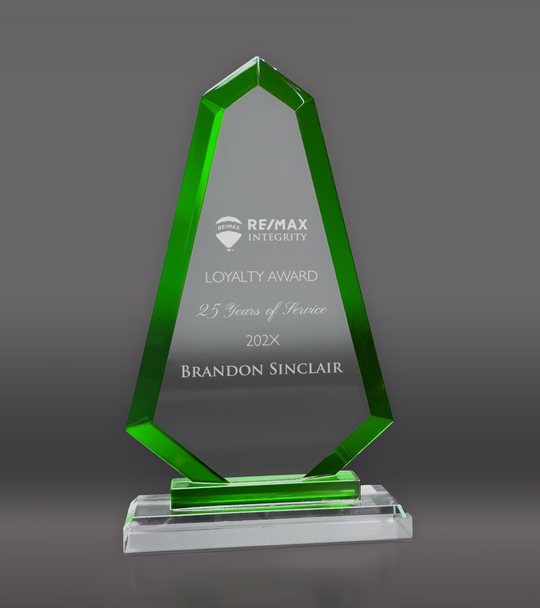 Green Trim Apex Crystal Award