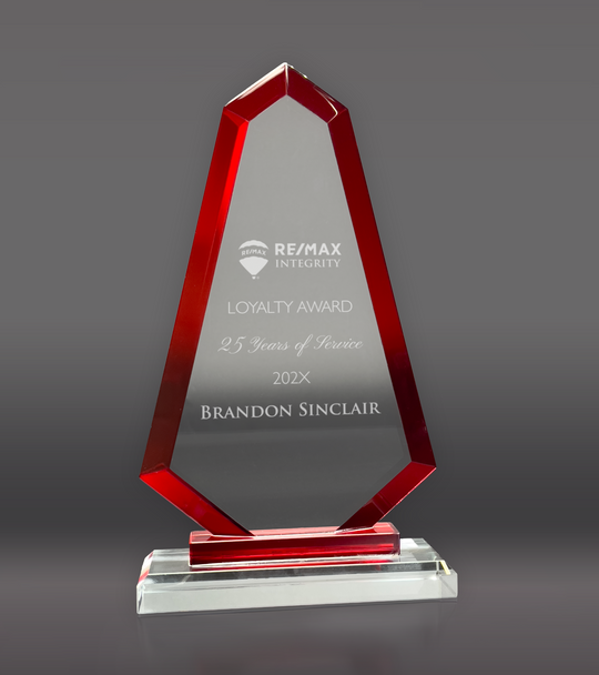 Red Trim Apex Crystal Award