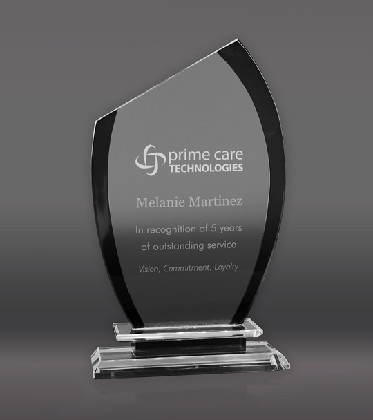 Black Semi Oval Crystal