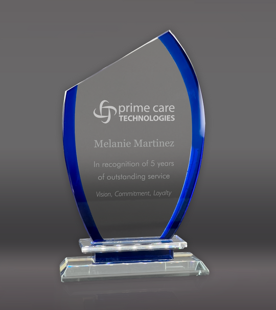 Blue Semi Oval Crystal