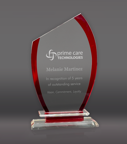 Red Semi Oval Crystal