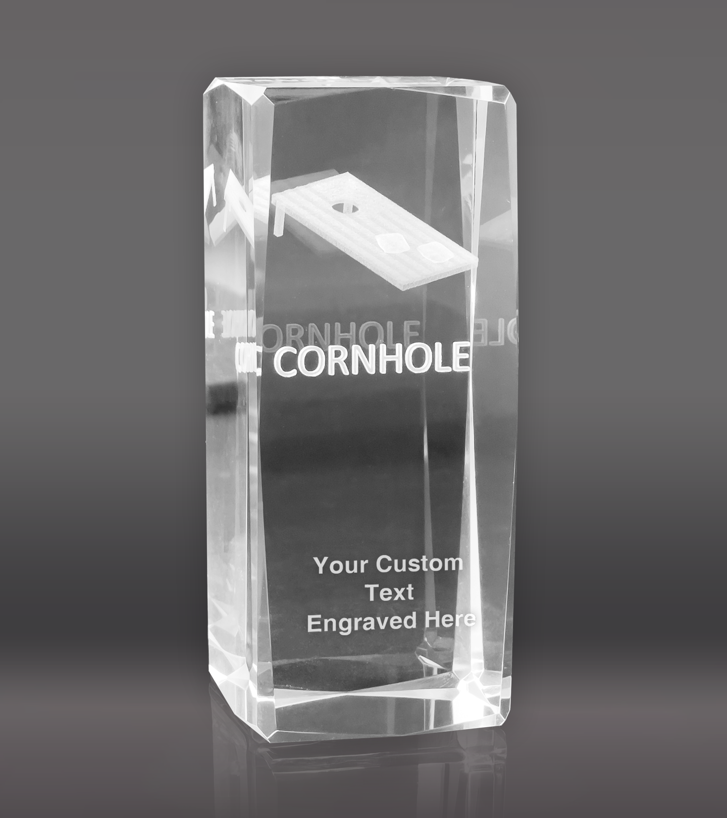 3D Cornhole Board Crystal