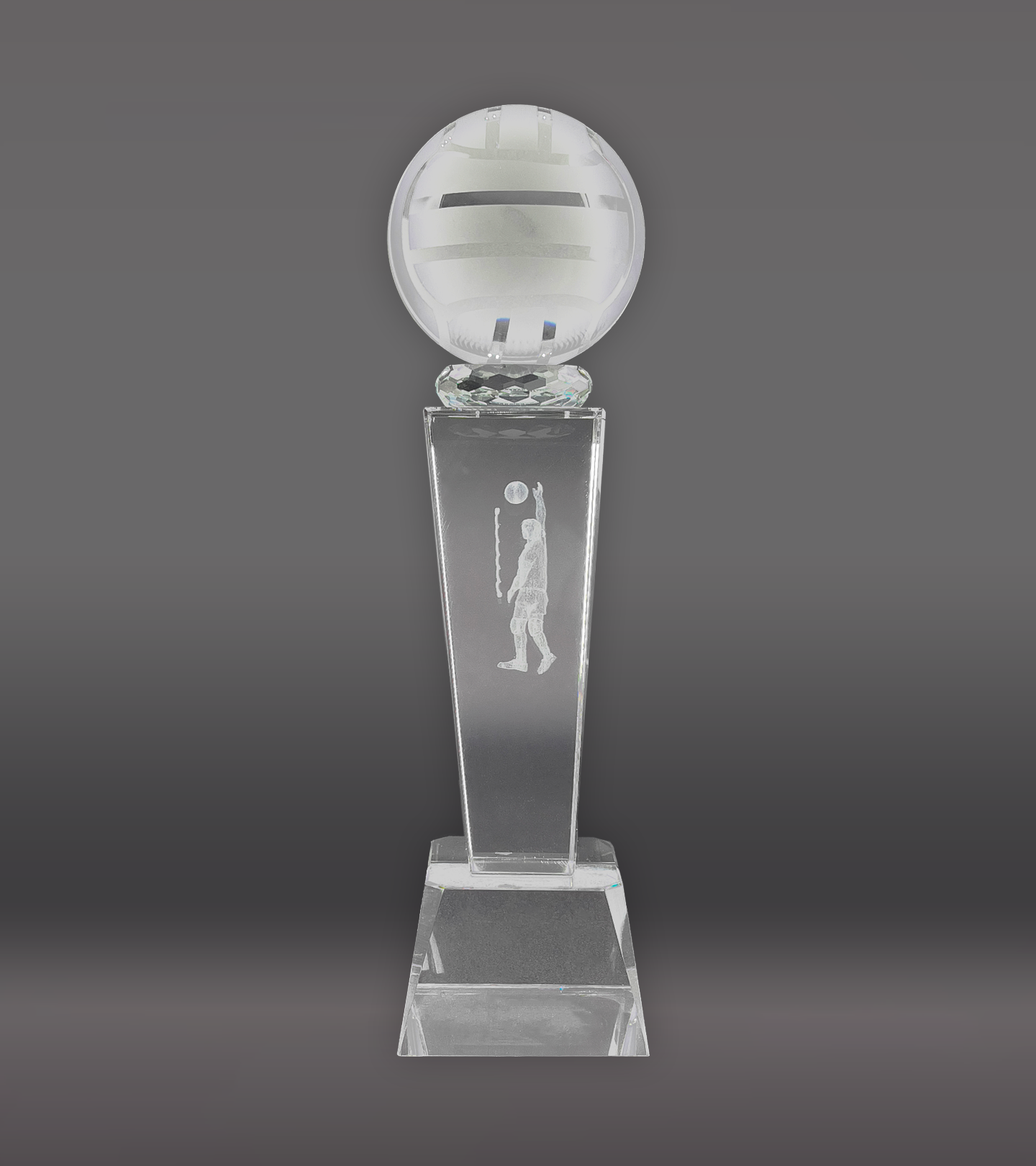 Sports Crystal Volleyball Award - Male