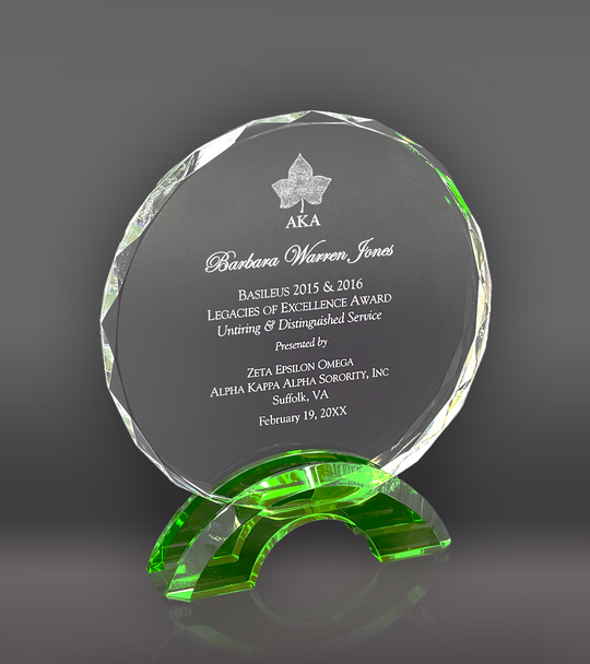 Circle Glass With Green Base