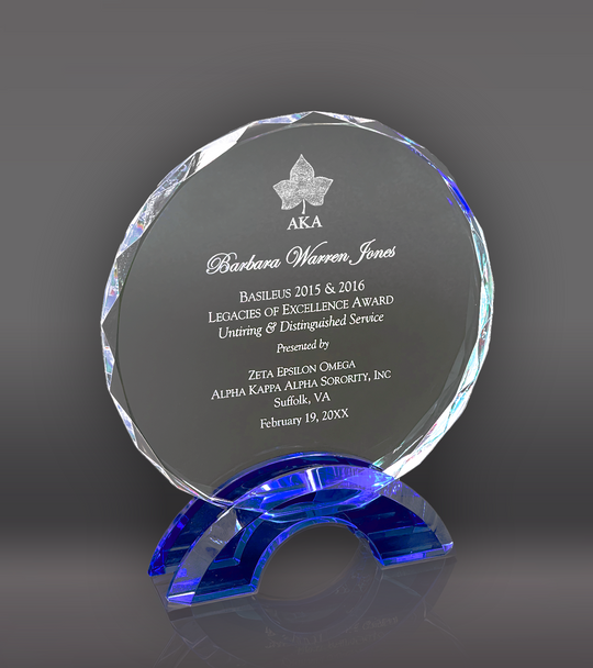 Circle Glass With Blue Base