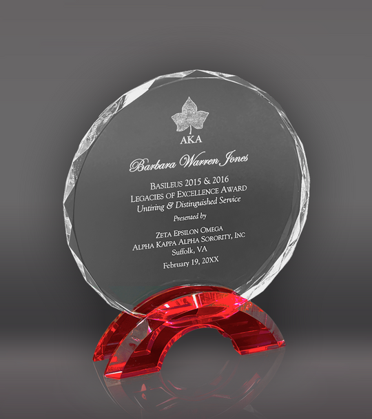 Circle Glass With Red Base