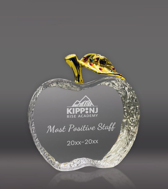 Crystal Apple with Gold Stem