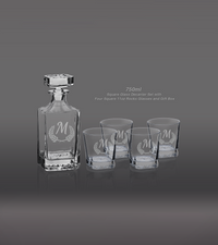 Custom Engraved Glass Decanter Set