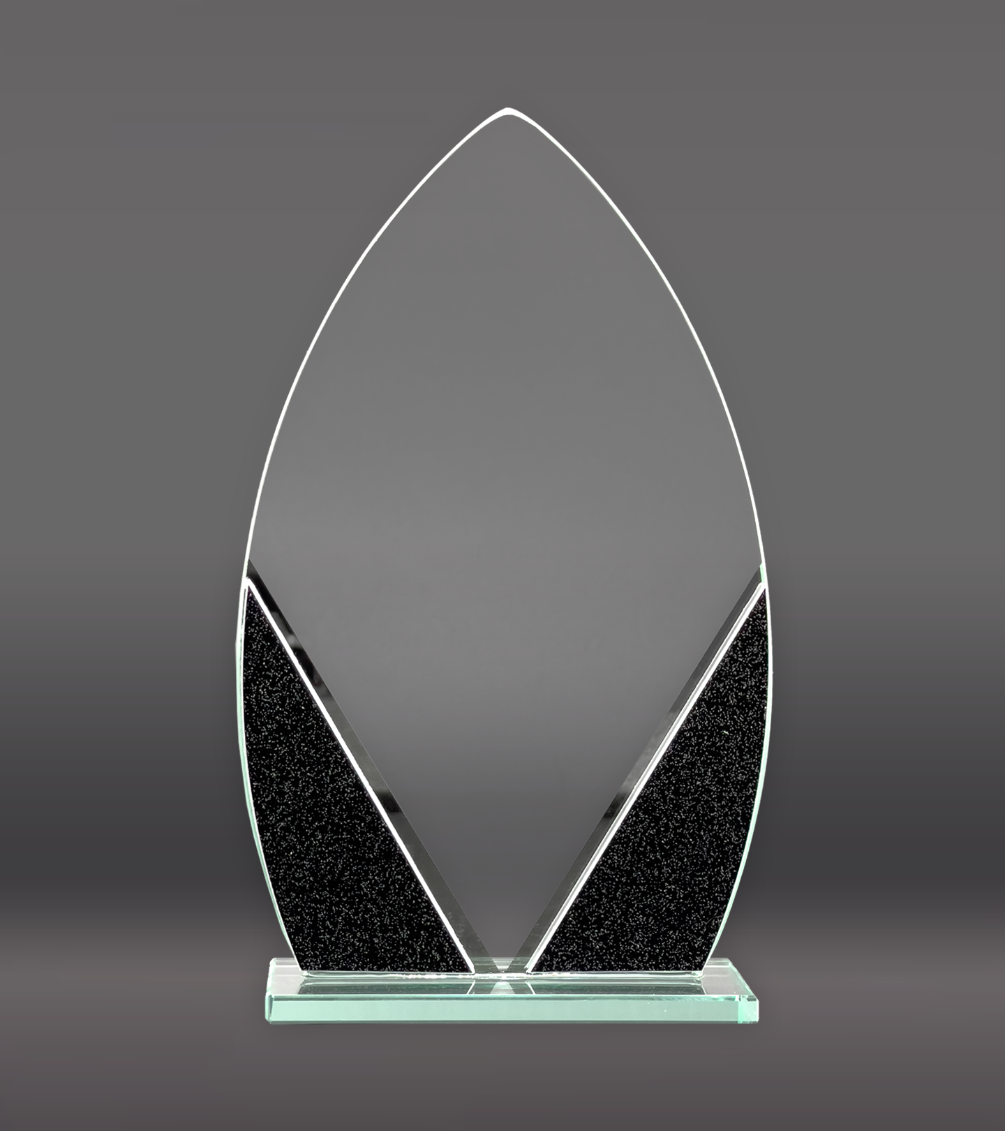 Oval Designer Glass Award Front