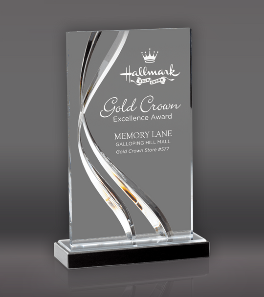 Clear Swirl Wave Acrylic Award