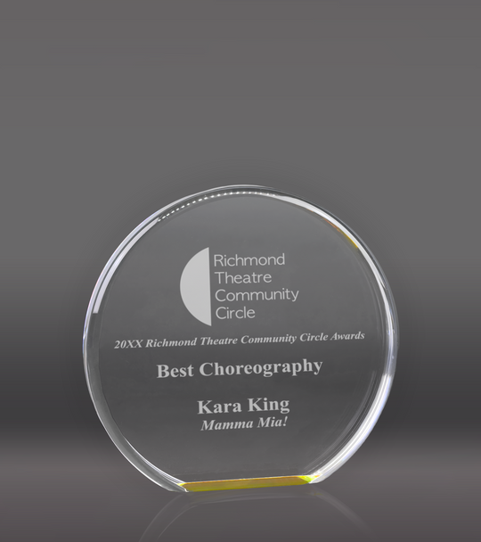 Laser Engraved Gold Circle Acrylic Award