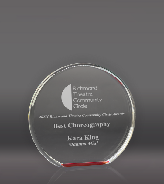 Laser Engraved Red Circle Acrylic Award