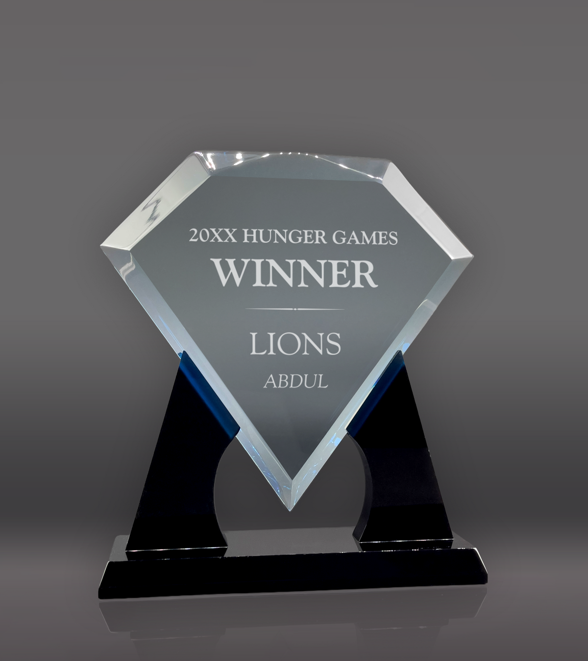 Laser Engraved Paramount Diamond Acrylic Award – Blue