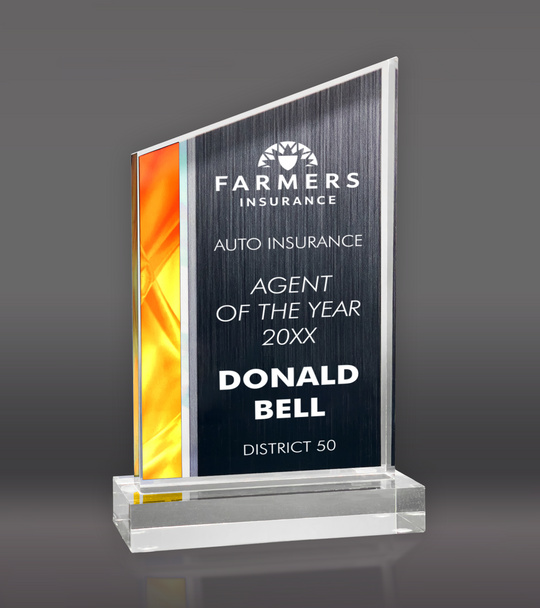 Gold Deco Wedge Acrylic Award