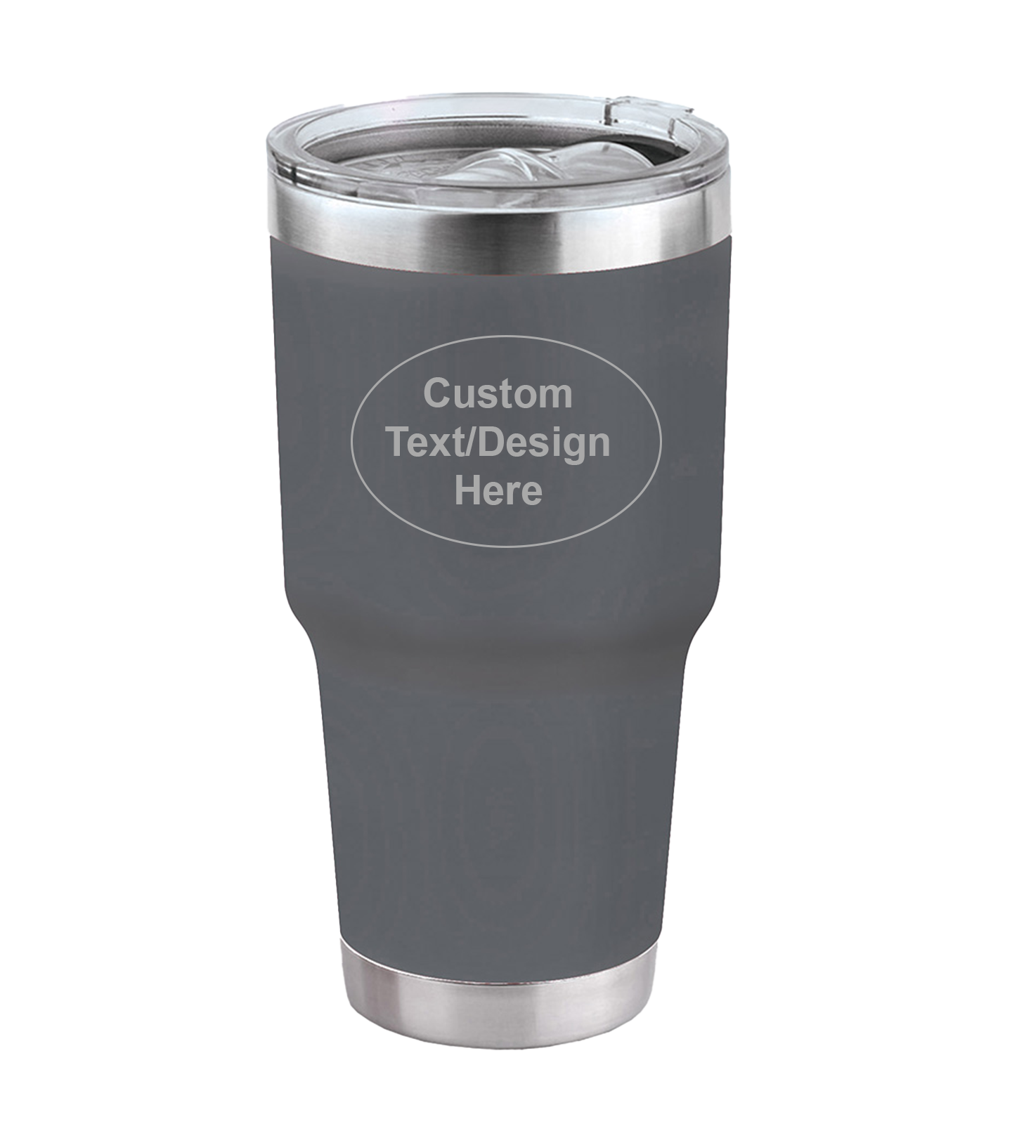 30 Oz Custom Insulated Grey Tumbler With Engraving