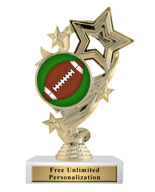 Football Trophy Colorful Star Ribbon