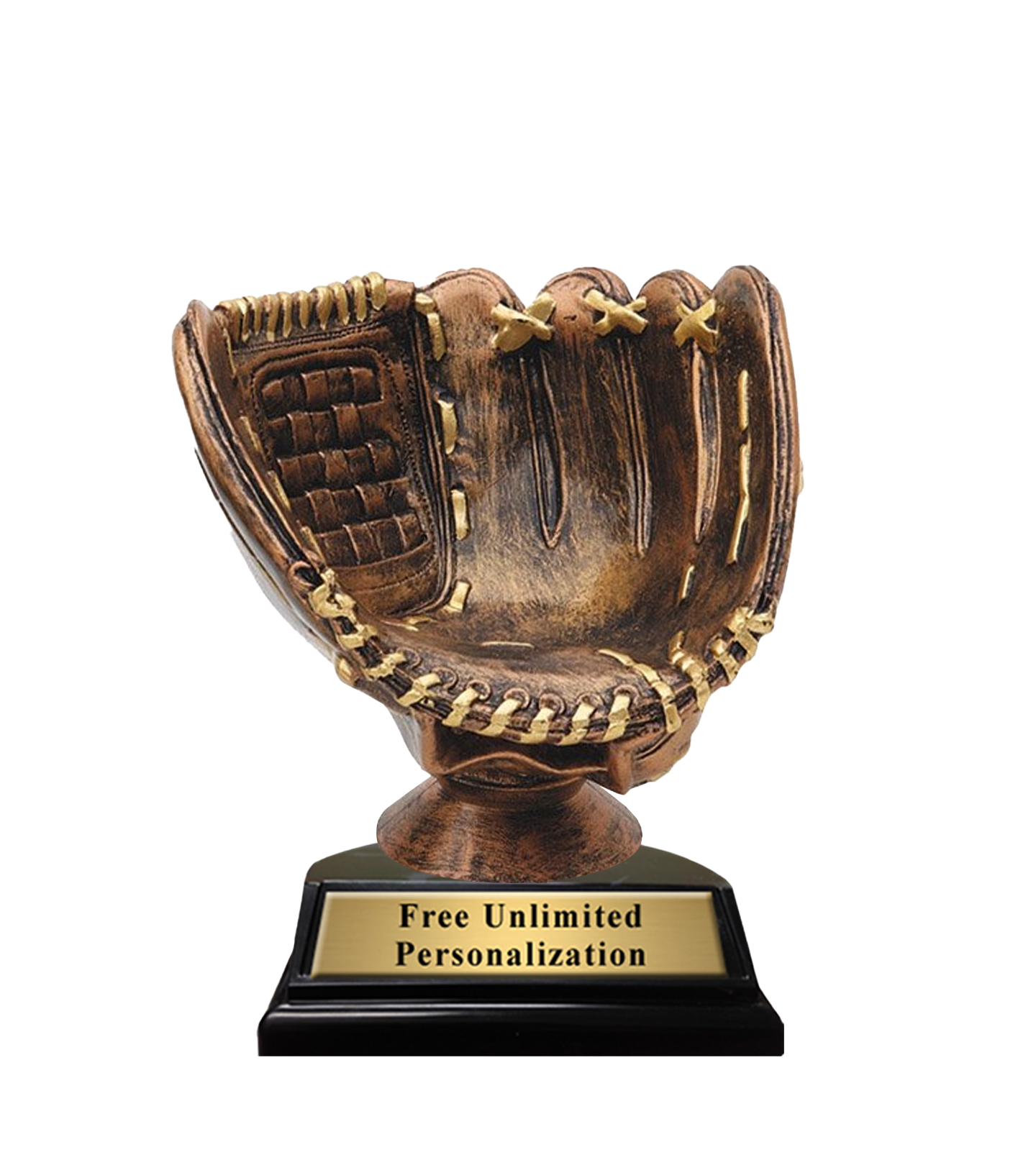 Gold Game Ball Baseball Glove Trophy