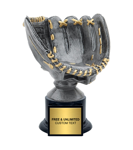 Silver Baseball Glove Trophy