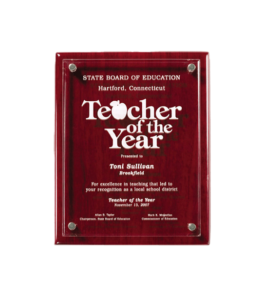 Laser Engraved Rosewood Floating Acrylic Plaque