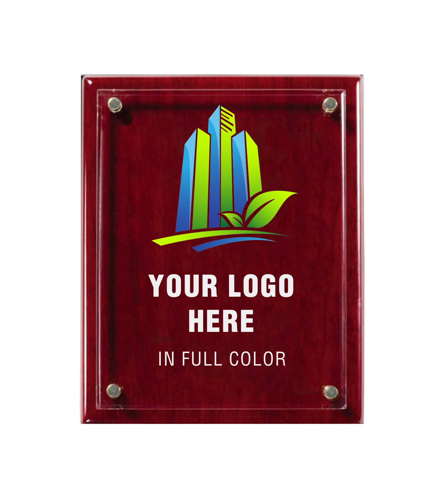 Color Printed Rosewood Floating Acrylic Plaque