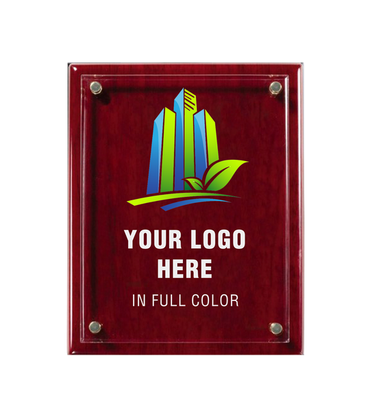 Color Printed Rosewood Floating Acrylic Plaque