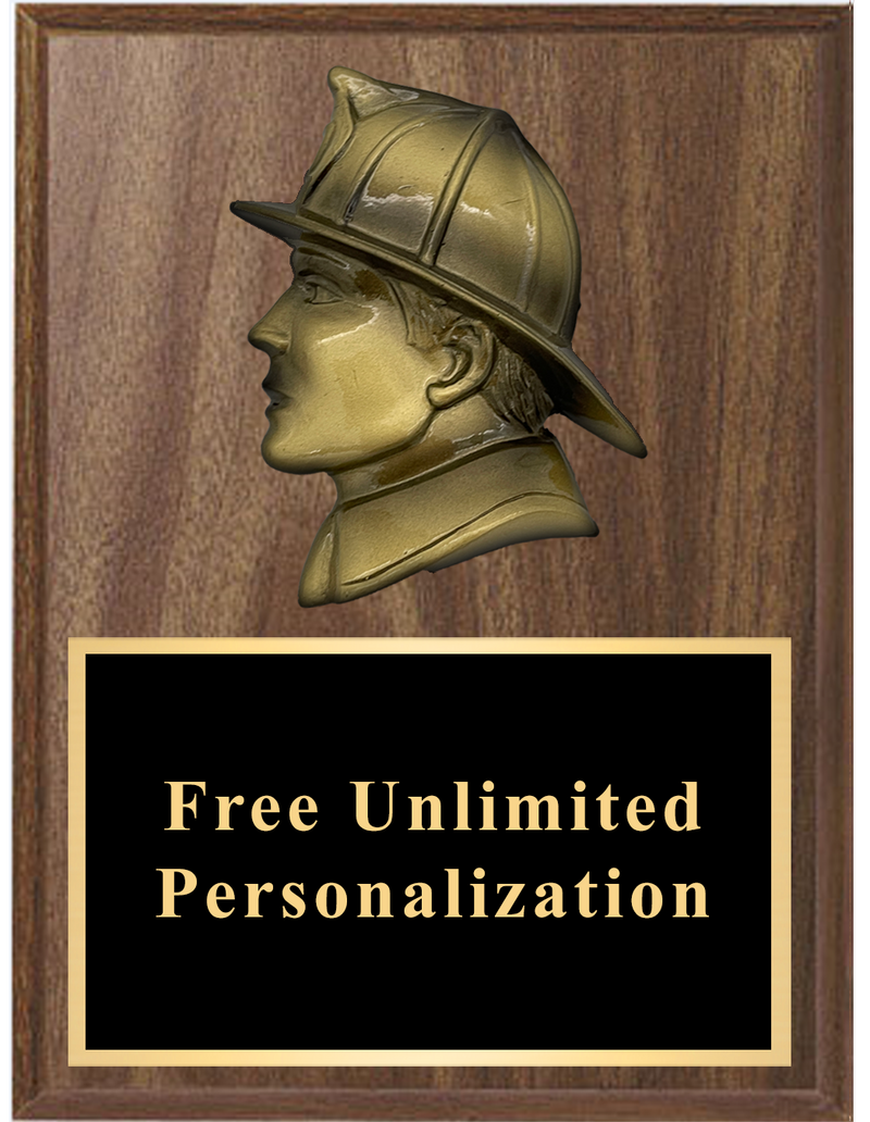 Custom Walnut Firefighter Standout Plaque