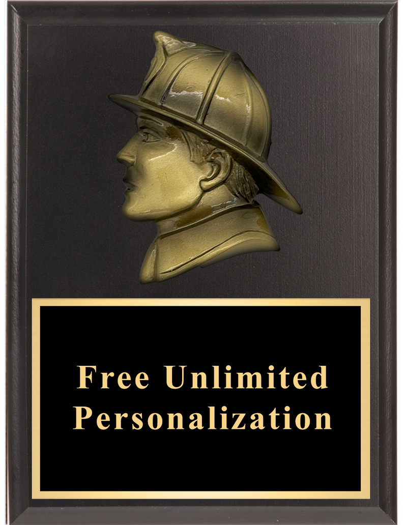 Custom Black Firefighter Standout Plaque