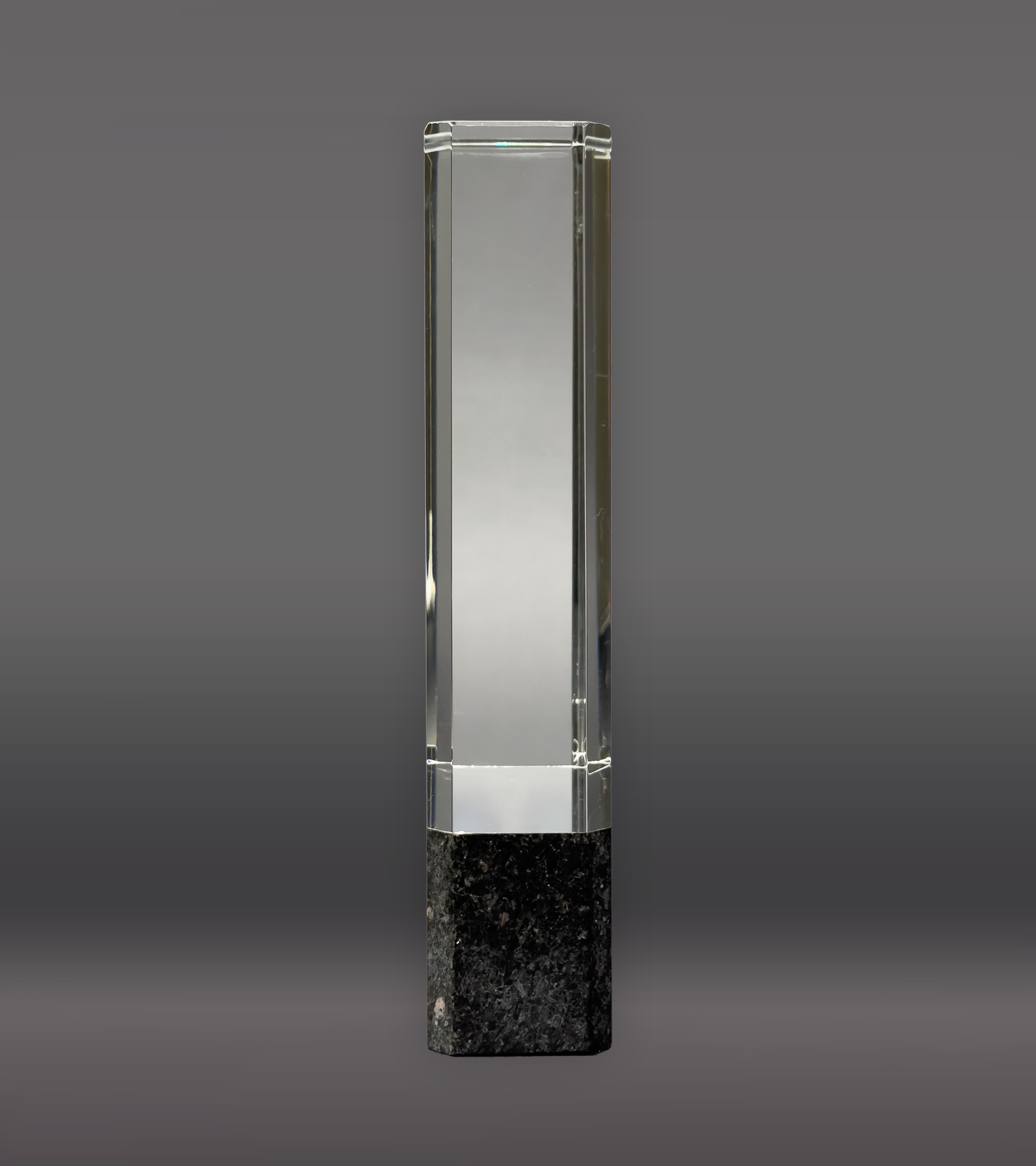 Clear Fusion Crystal Award with Black Marble Side