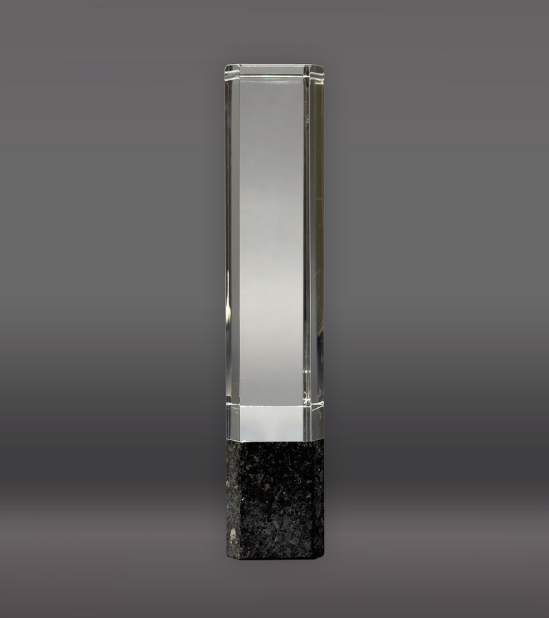 Clear Fusion Crystal Award with Black Marble Side