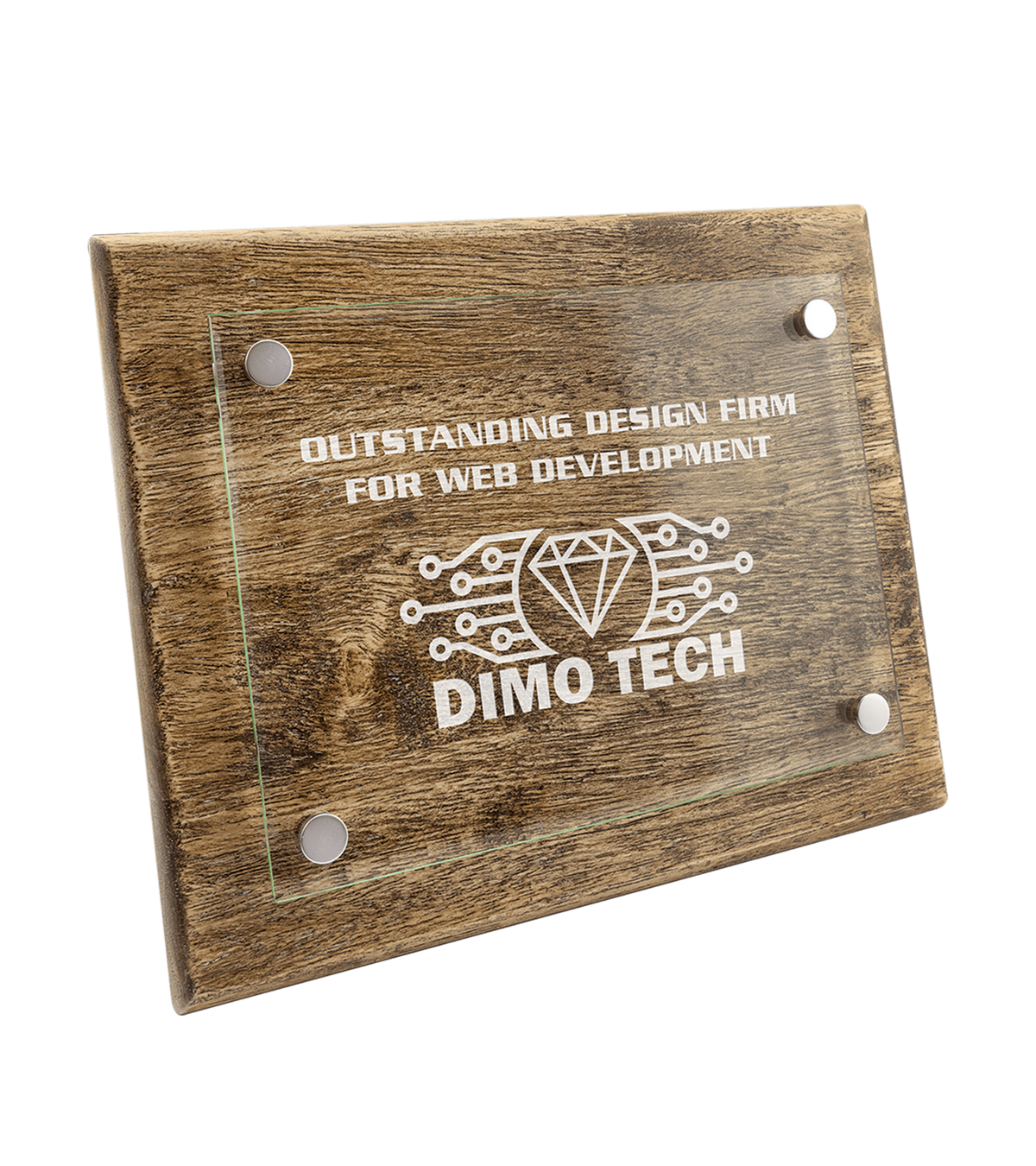 Laser Engraved Barnwood Floating Glass Plaque